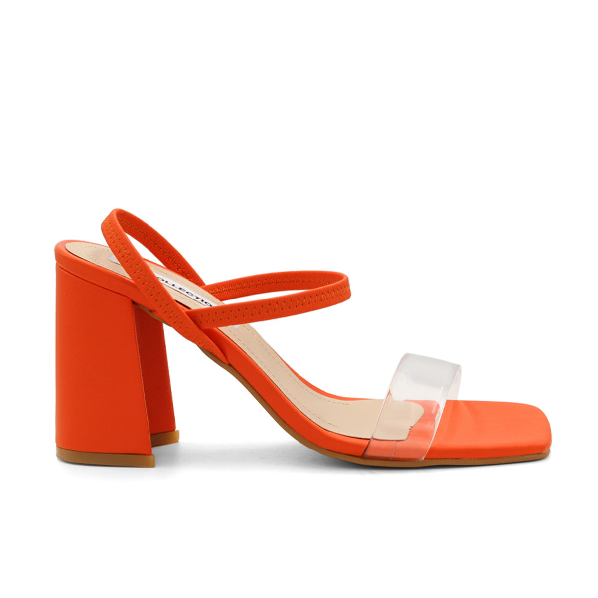 Foto 2 | Sandalia con Tacón RB Collection Naranja para Mujer