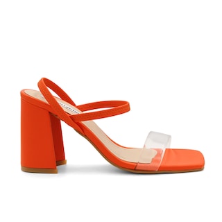 Foto 2 | Sandalia con Tacón RB Collection Naranja para Mujer