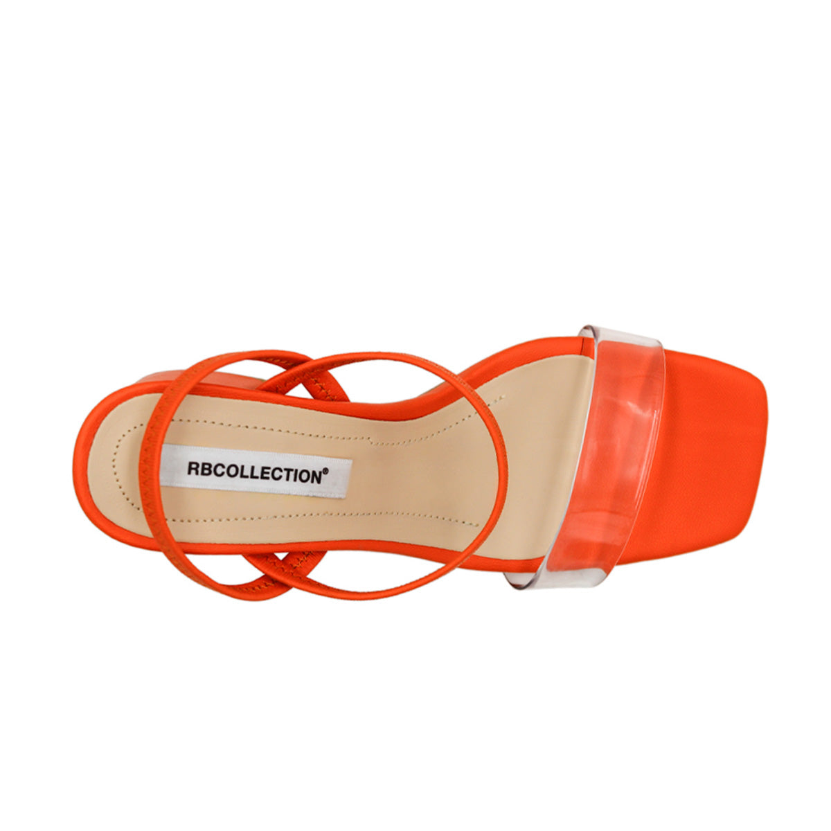 Foto 5 | Sandalia con Tacón RB Collection Naranja para Mujer