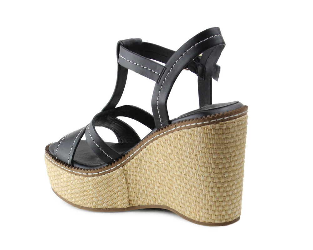 Foto 5 pulgar | Sandalia Tipo Cuña Para Mujer Lob Footwear Pu Negro 92404082