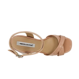 Foto 5 | Sandalia con Tacón RB Collection Beige para Mujer