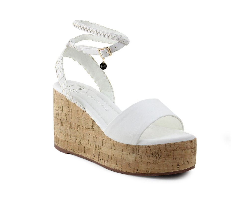 Foto 2 pulgar | Sandalia Tipo Cuña Para Mujer Lob Footwear Pu Blanco 92404084