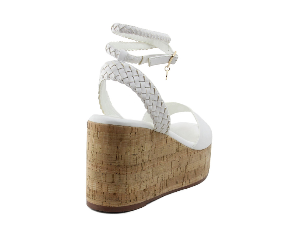 Foto 4 pulgar | Sandalia Tipo Cuña Para Mujer Lob Footwear Pu Blanco 92404084