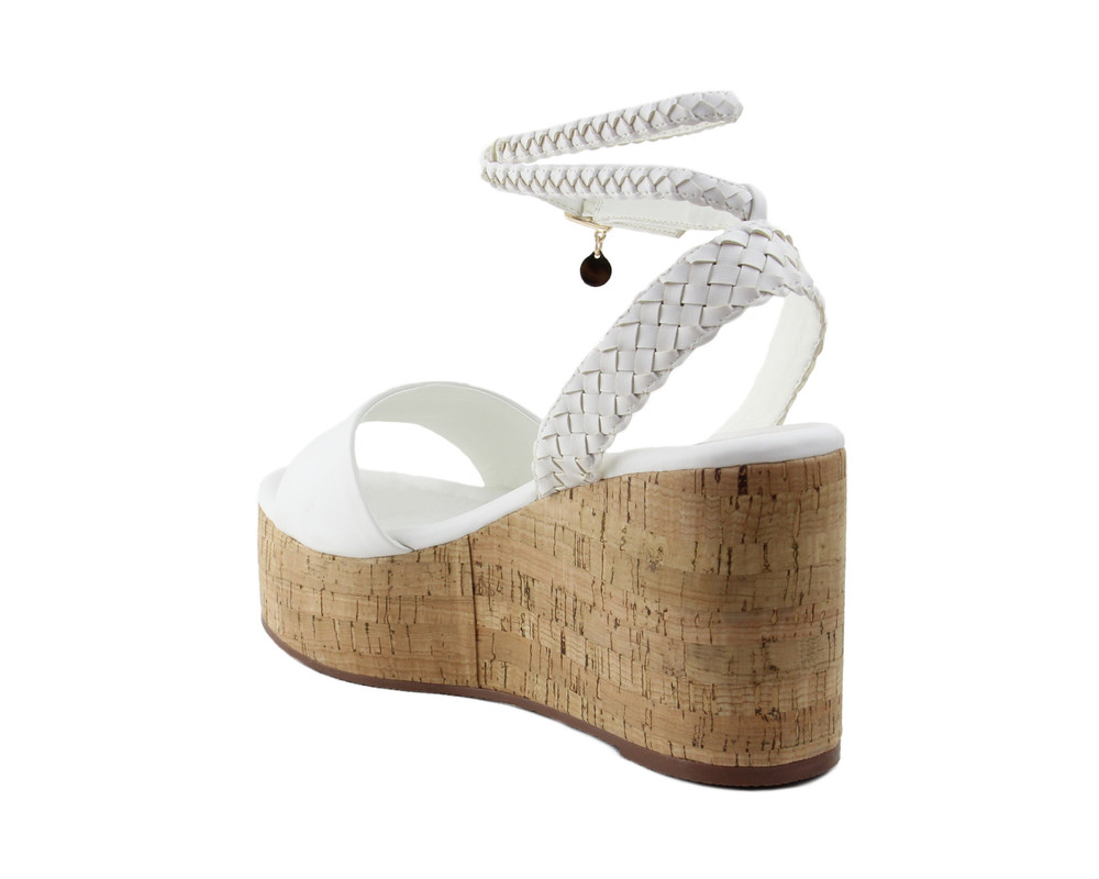 Foto 4 | Sandalia Tipo Cuña Para Mujer Lob Footwear Pu Blanco 92404084