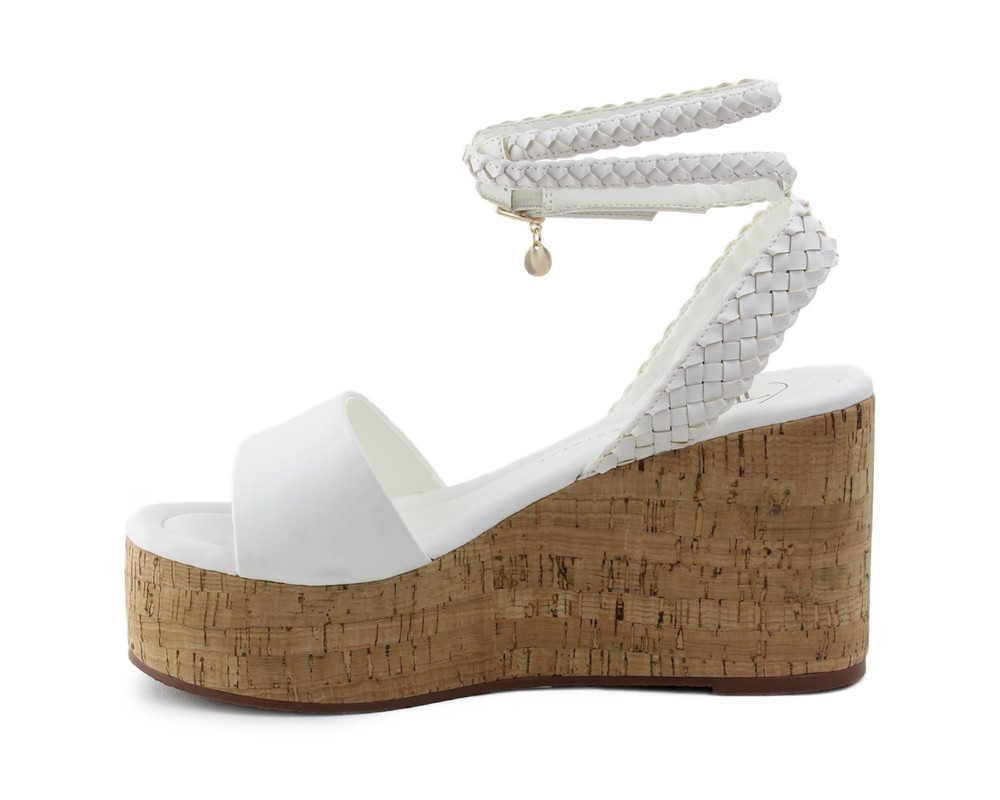 Foto 5 | Sandalia Tipo Cuña Para Mujer Lob Footwear Pu Blanco 92404084