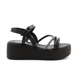 Foto 2 | Sandalias De Piso Color Negro Para Mujer De Rbcollection