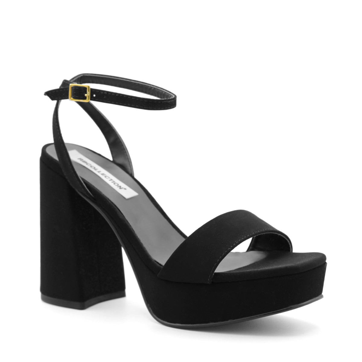 Sandalia Con Tacon  Color Negro Para Mujer De Rbcollection