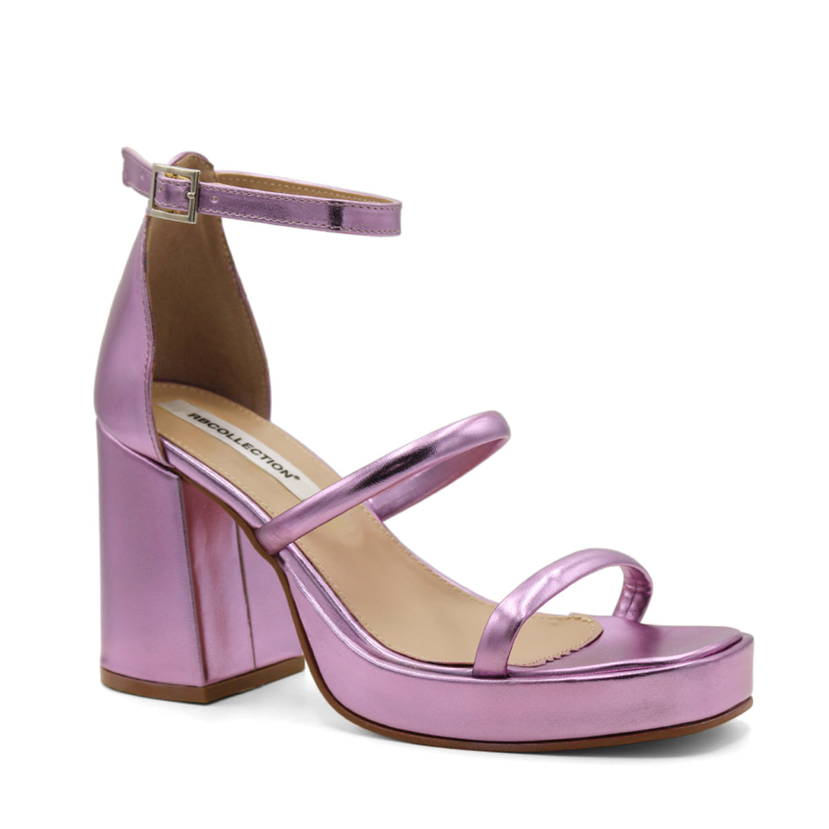 Sandalia Con Tacon  Color Morado Para Mujer De Rbcollection