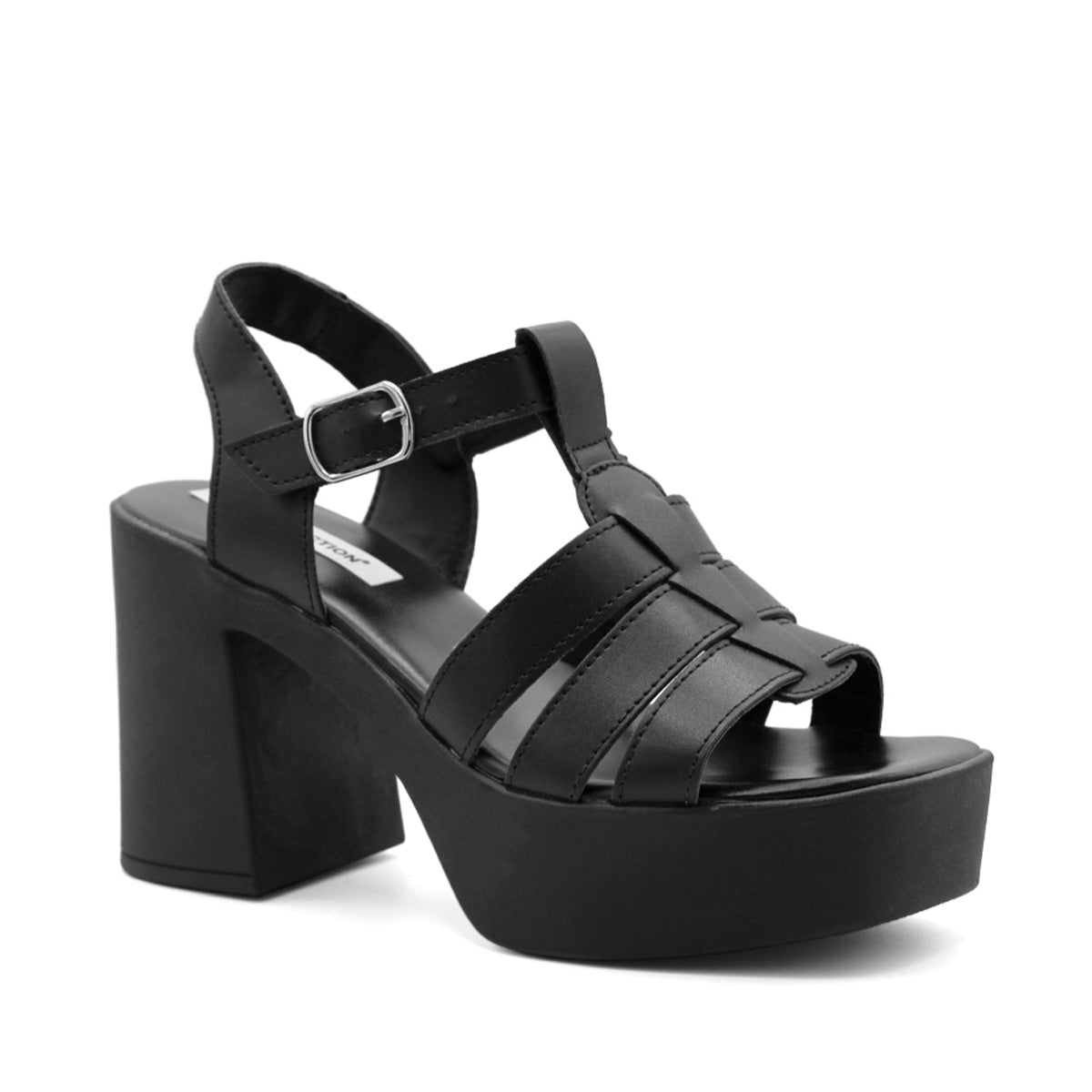 Sandalia con Tacón RB Collection Negras para Mujer