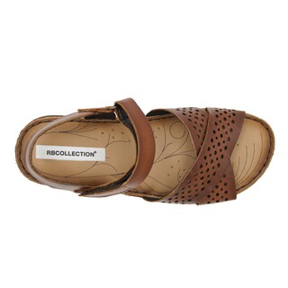 Foto 3 | Sandalias De Piso Exterior Piel Color Café Para Mujer De Rbcollection
