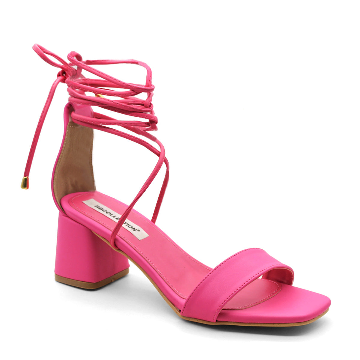 Sandalia Con Tacón Exterior Sintético Color Rosa Para Mujer De Rbcollection