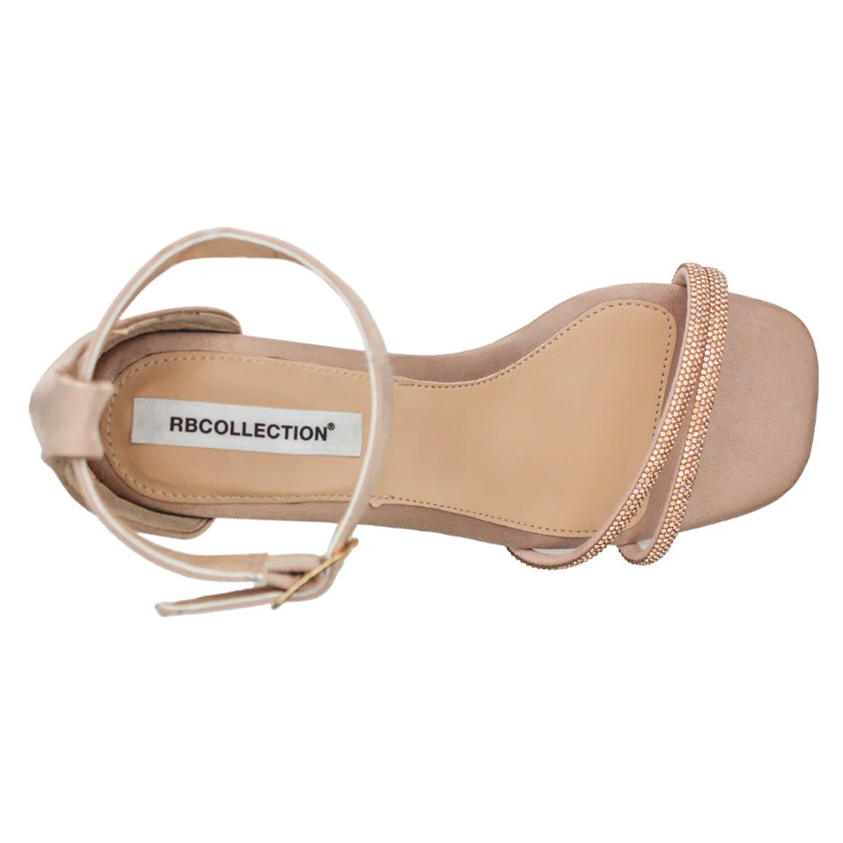 Foto 6 pulgar | Sandalia Con Tacón Exterior Textil Color Beige  Para Mujer De Rbcollection