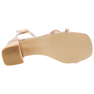 Foto 6 | Sandalia Con Tacón Exterior Textil Color Beige Para Mujer De Rbcollection