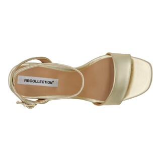 Foto 5 | Sandalia con Tacón Rbcollection Doradas para Mujer