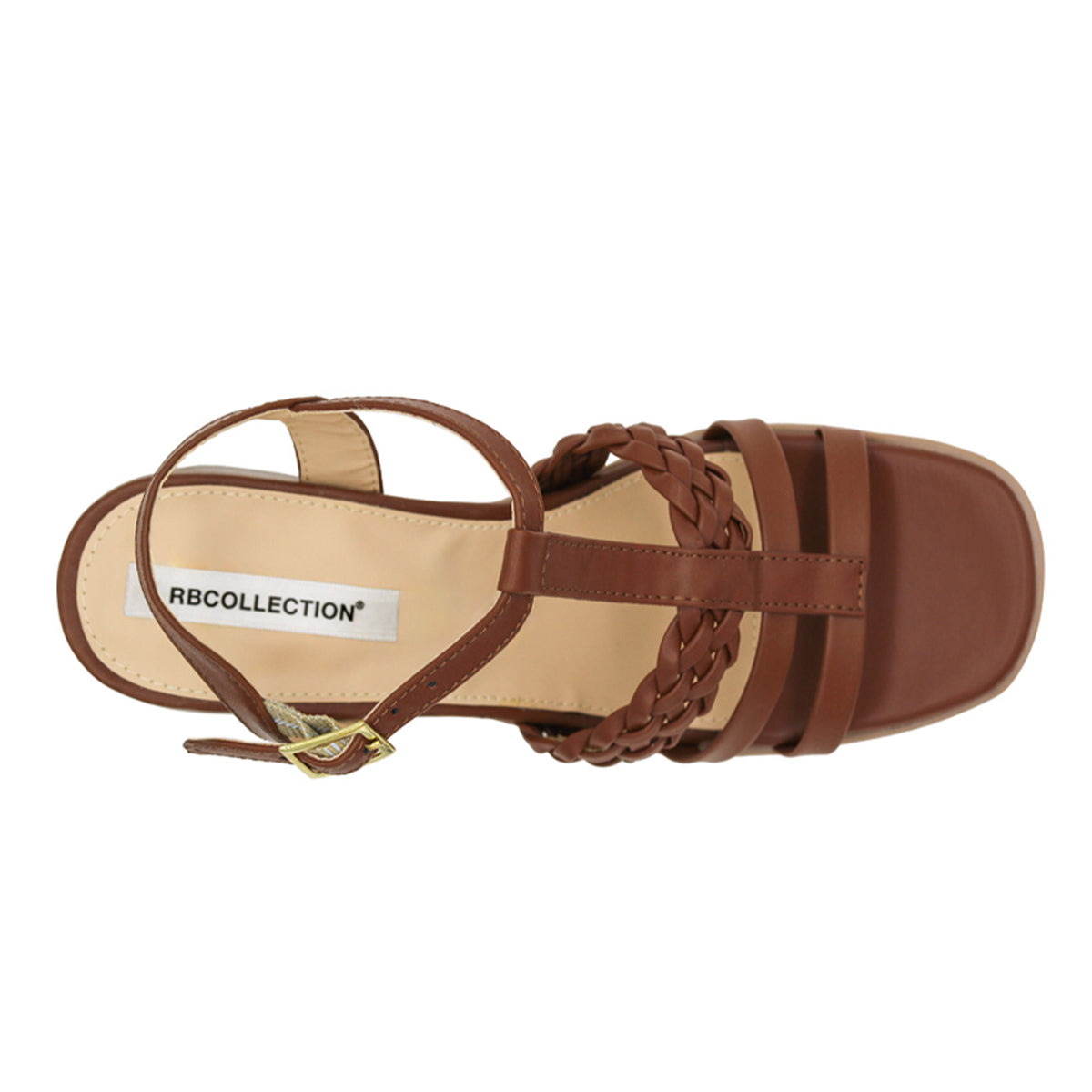 Foto 5 | Sandalia Con Tacón Exterior Sintético Color Café Para Mujer De Rbcollection