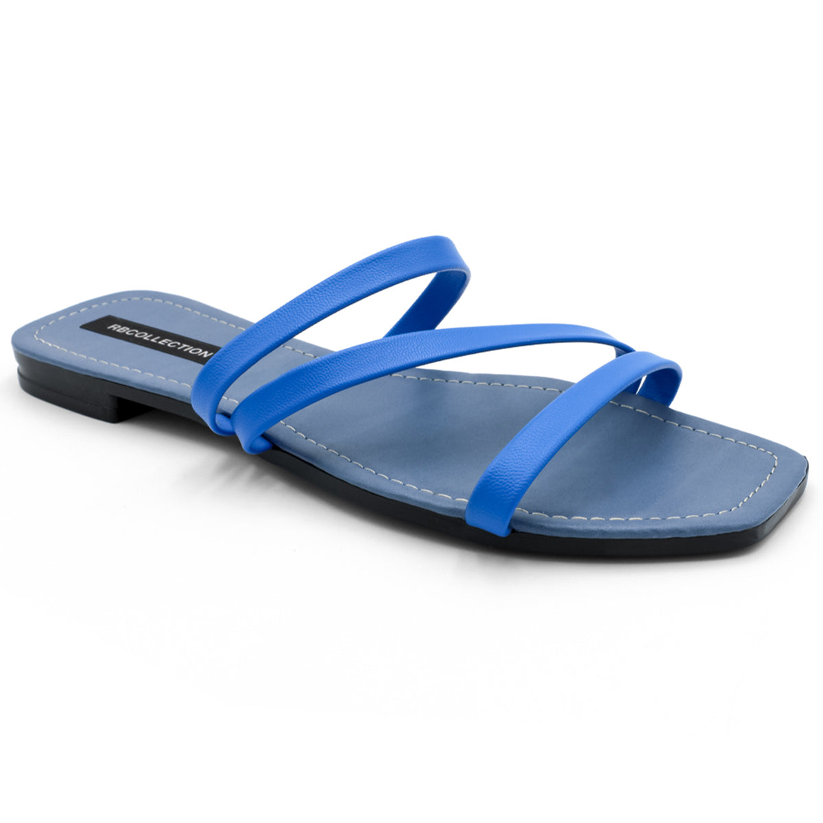 Sandalias de Piso Rbcollection Exterior Piel Sintética Azules para Mujer