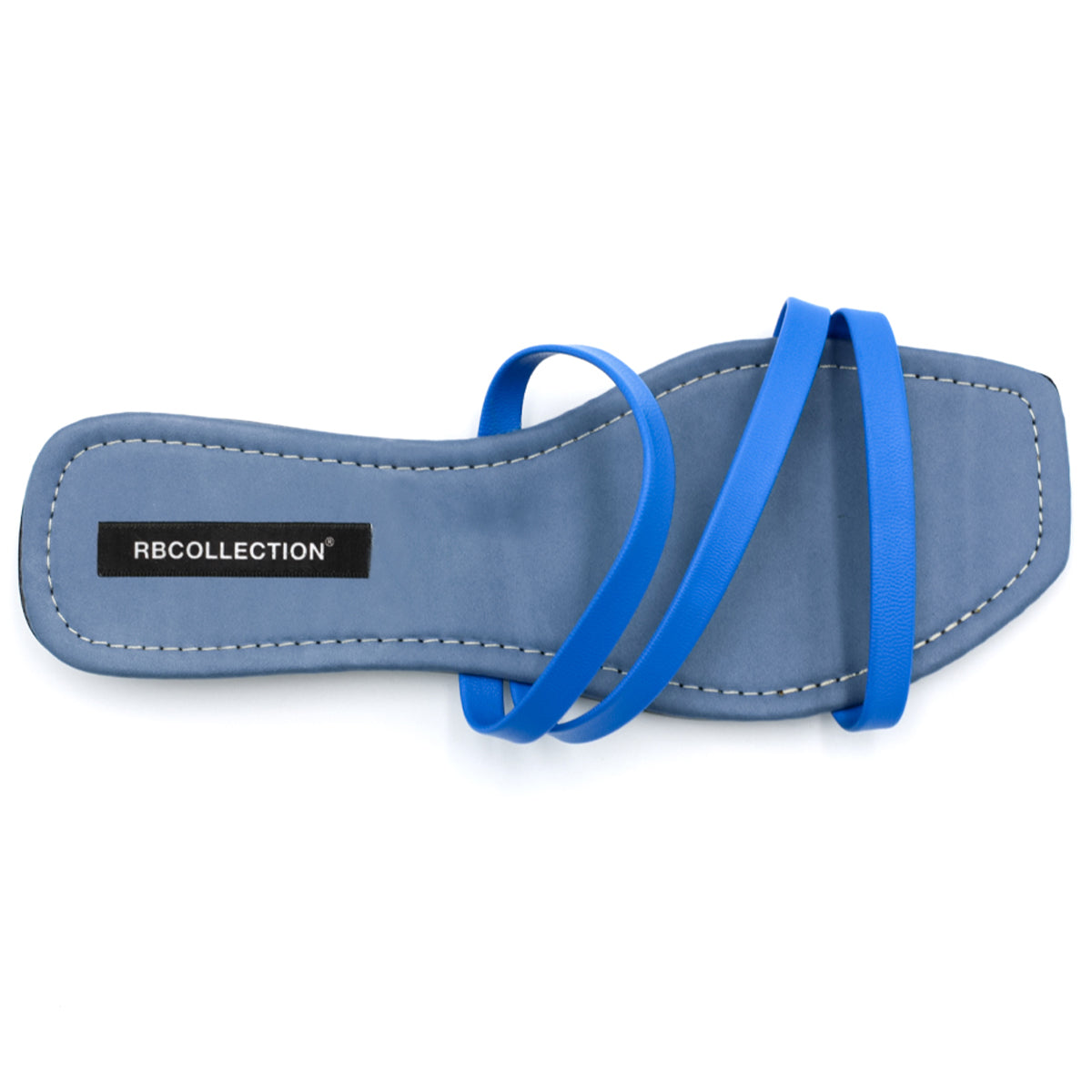 Foto 4 pulgar | Sandalias de Piso Rbcollection Exterior Piel Sintética Azules para Mujer
