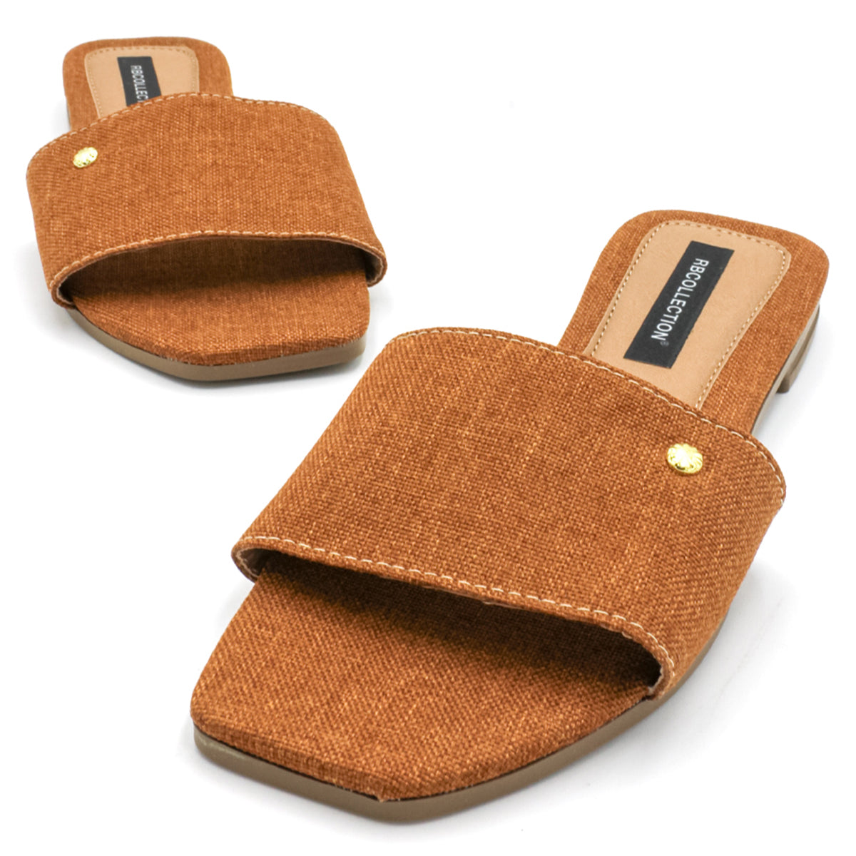 Foto 6 pulgar | Sandalias de Piso Rbcollection Exterior Textil Azules para Mujer