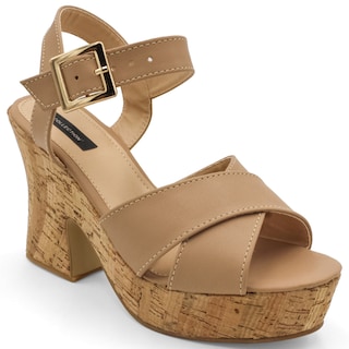Foto 1 | Sandalia de Tacón Rbcollection Beige para Mujer