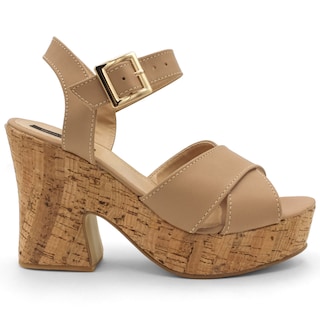 Foto 3 | Sandalia de Tacón Rbcollection Beige para Mujer