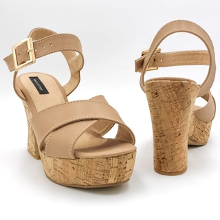 Foto 5 | Sandalia de Tacón Rbcollection Beige para Mujer