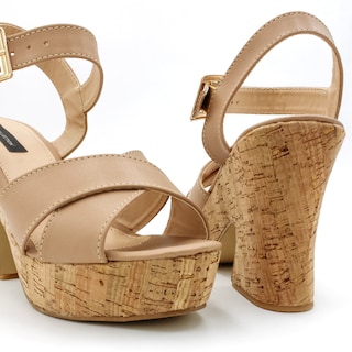 Foto 6 | Sandalia de Tacón Rbcollection Beige para Mujer