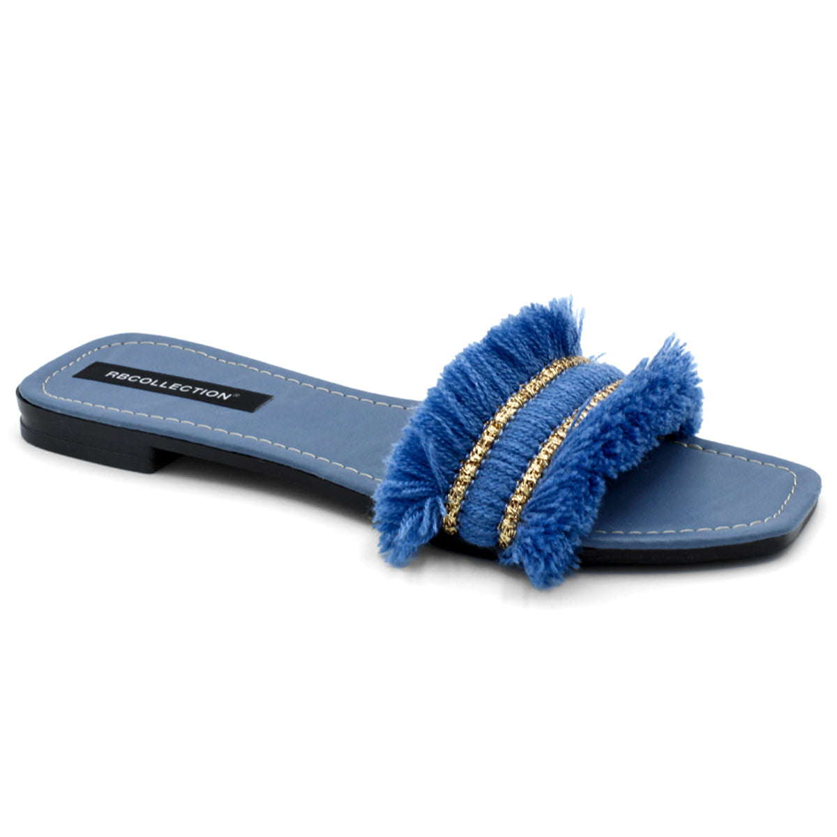 Foto 2 pulgar | Sandalias de Piso Rbcollection Textil Color Azul para Mujer