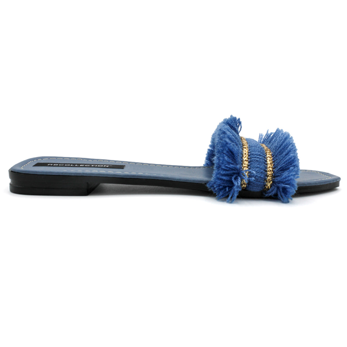 Foto 2 | Sandalias de Piso Rbcollection Textil Color Azul para Mujer