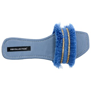 Foto 3 | Sandalias de Piso Rbcollection Textil Color Azul para Mujer