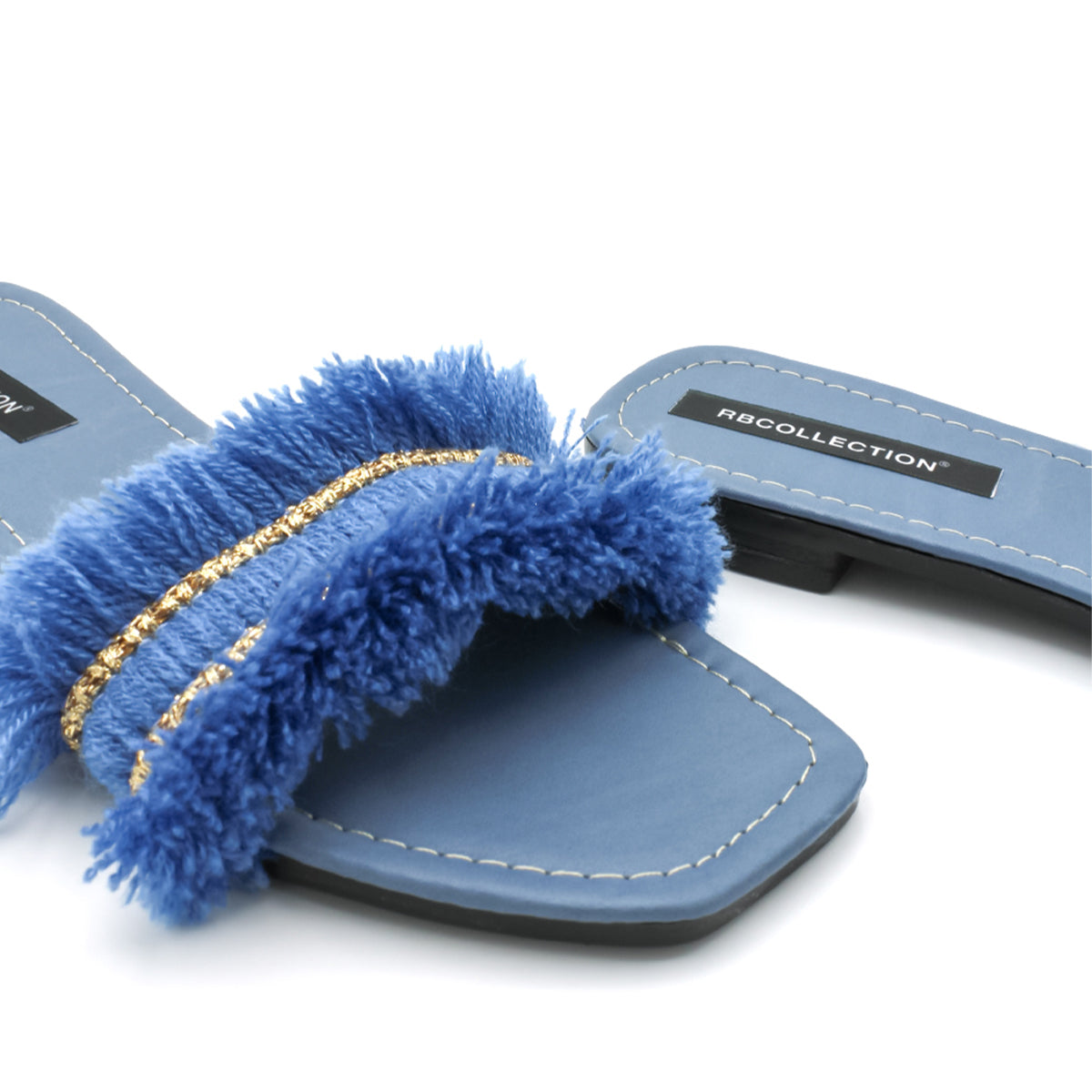 Foto 7 pulgar | Sandalias de Piso Rbcollection Textil Color Azul para Mujer