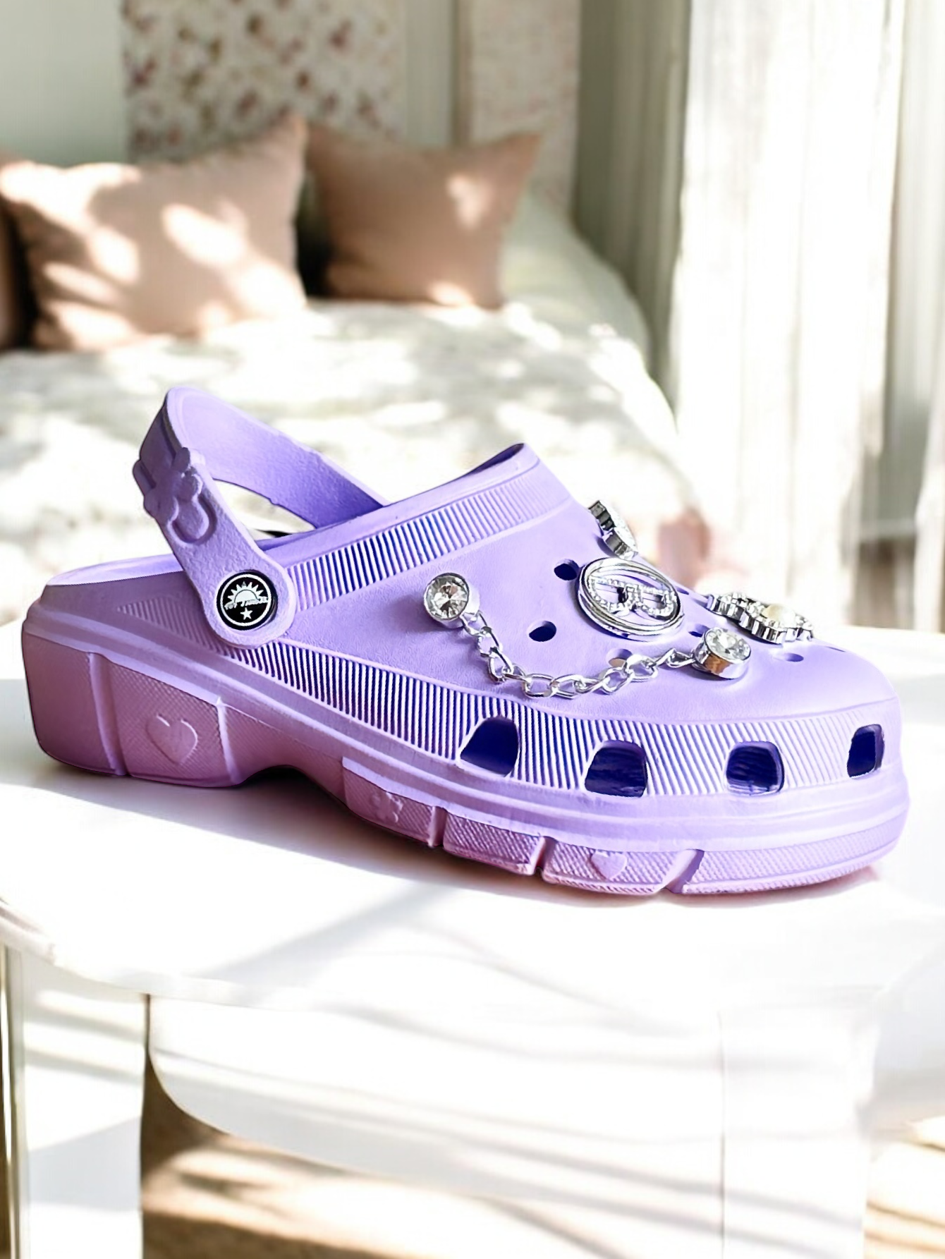 Foto 4 | Sandalia Con Charms Antideslizante Sand-1026  Lila Duraderas