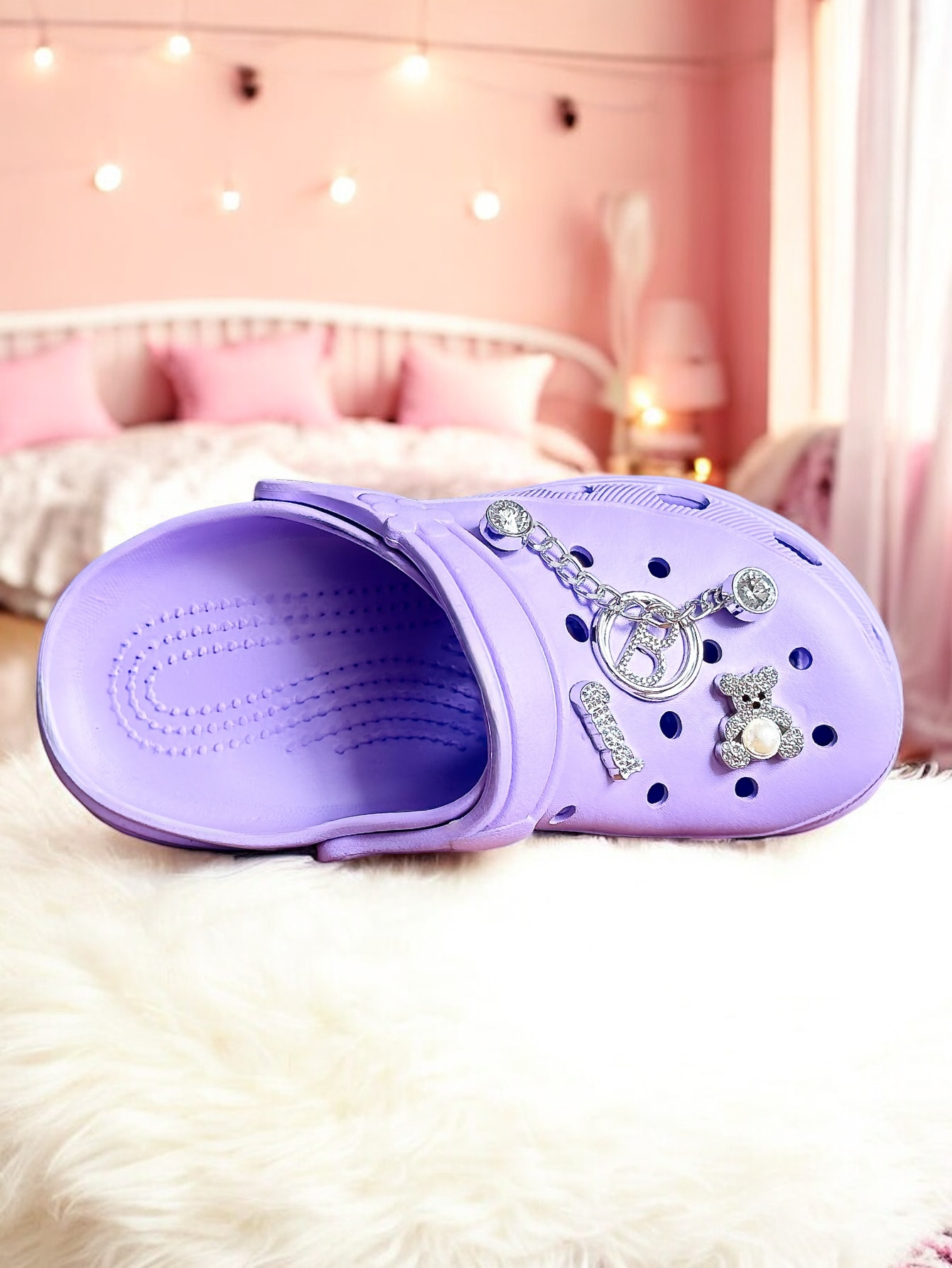 Foto 5 | Sandalia Con Charms Antideslizante Sand-1026  Lila Duraderas