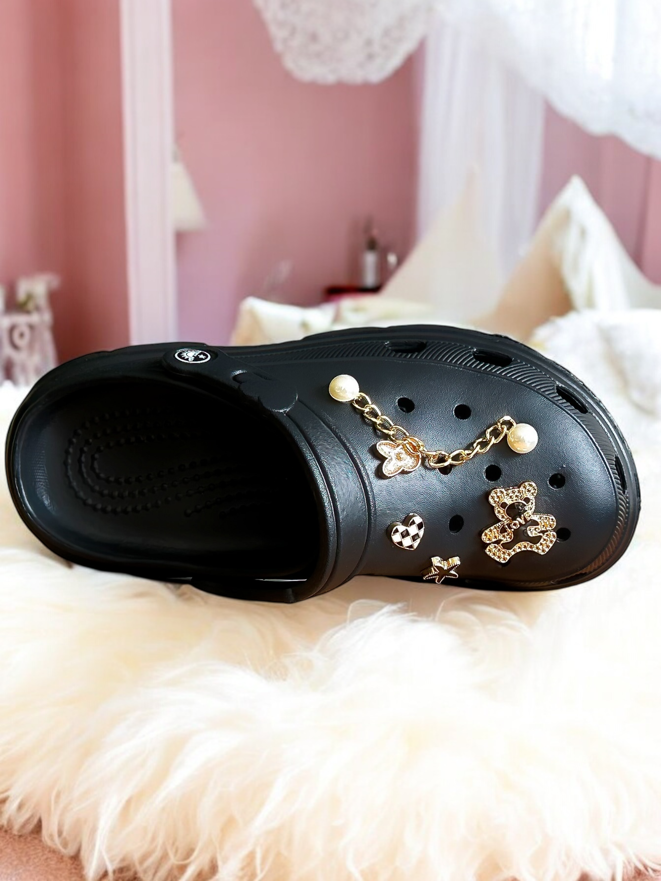 Foto 5 pulgar | Sandalia Con Charms Antideslizante Sand-1026 Negro Duraderas