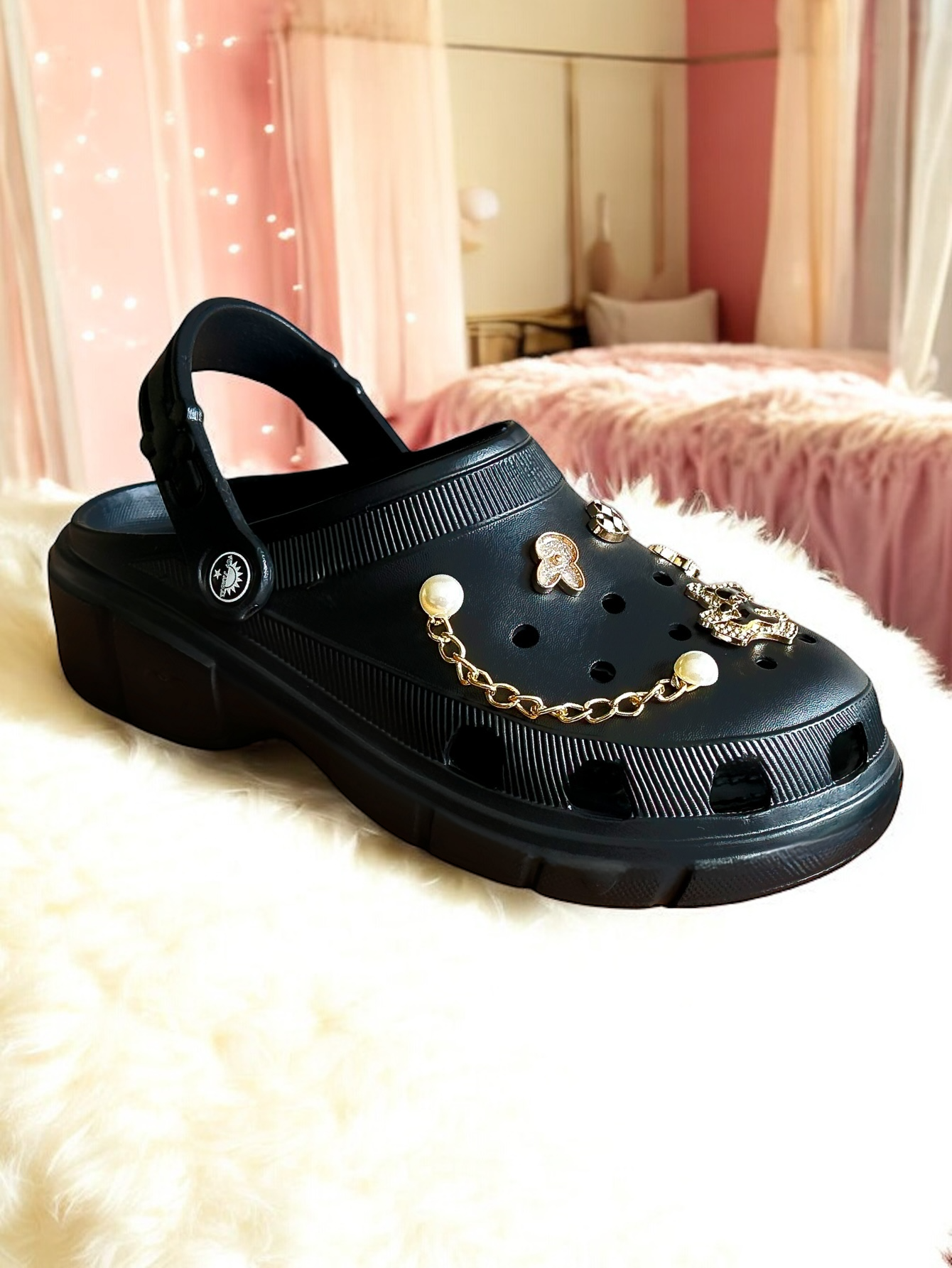 Foto 6 pulgar | Sandalia Con Charms Antideslizante Sand-1026 Negro Duraderas