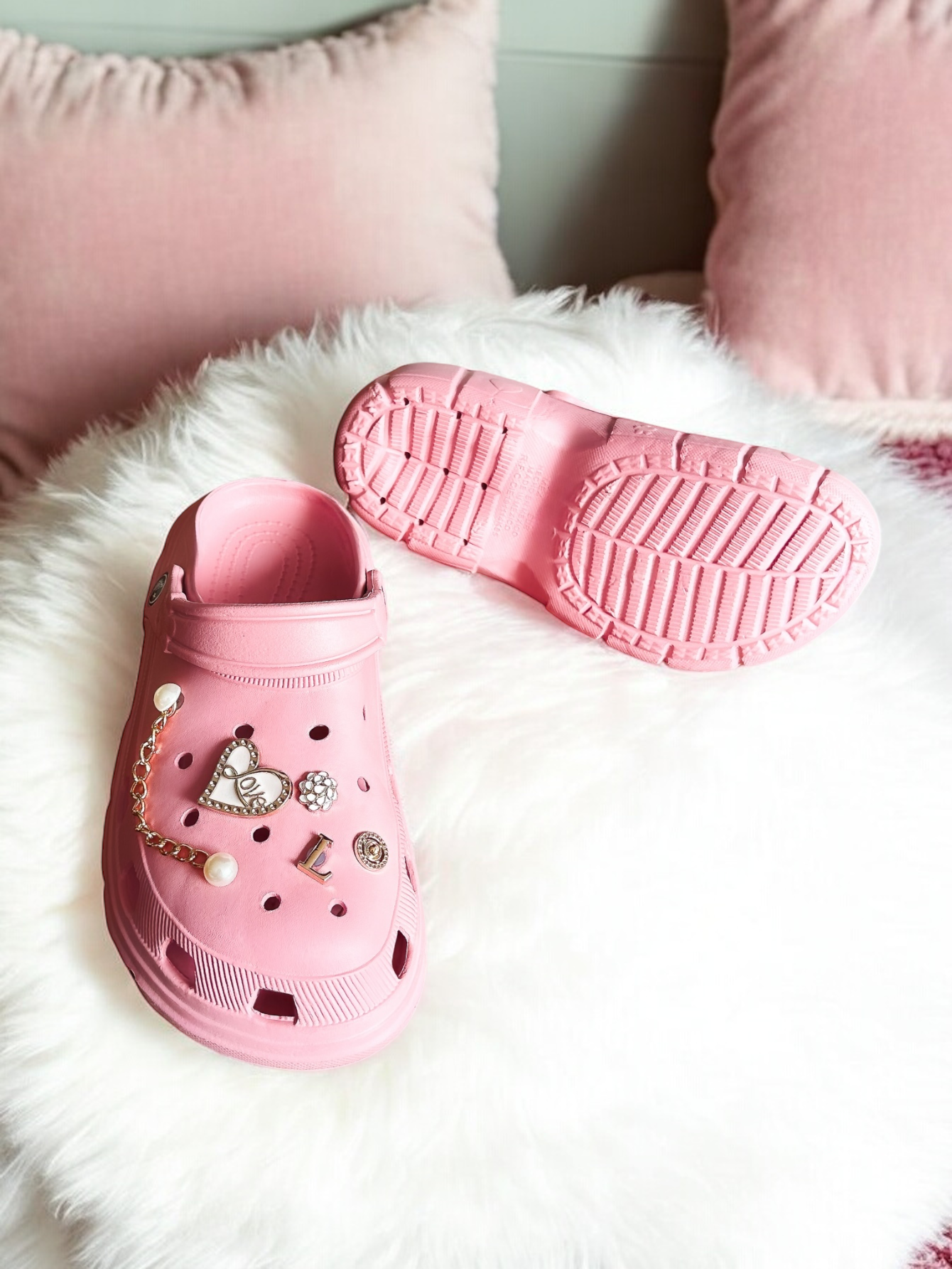 Foto 4 pulgar | Sandalia Con Charms Antideslizante Sand-1026 Rosa Duraderas
