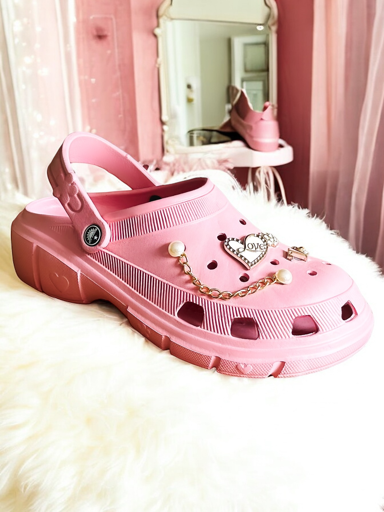 Foto 4 | Sandalia Con Charms Antideslizante Sand-1026 Rosa Duraderas
