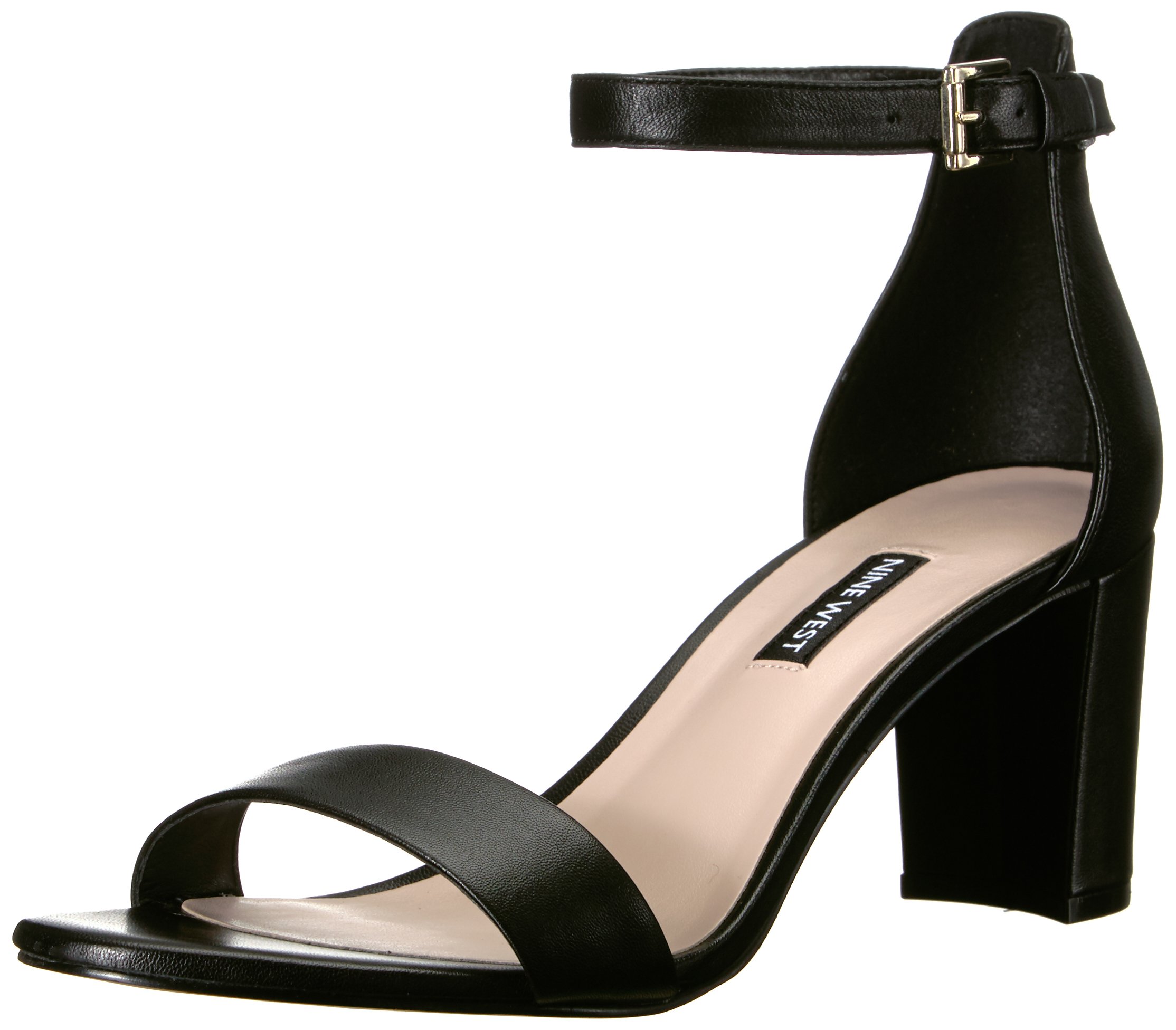 Sandalias Nine West Pruce Heeled Para Mujer De Piel Negra - Venta Internacional.