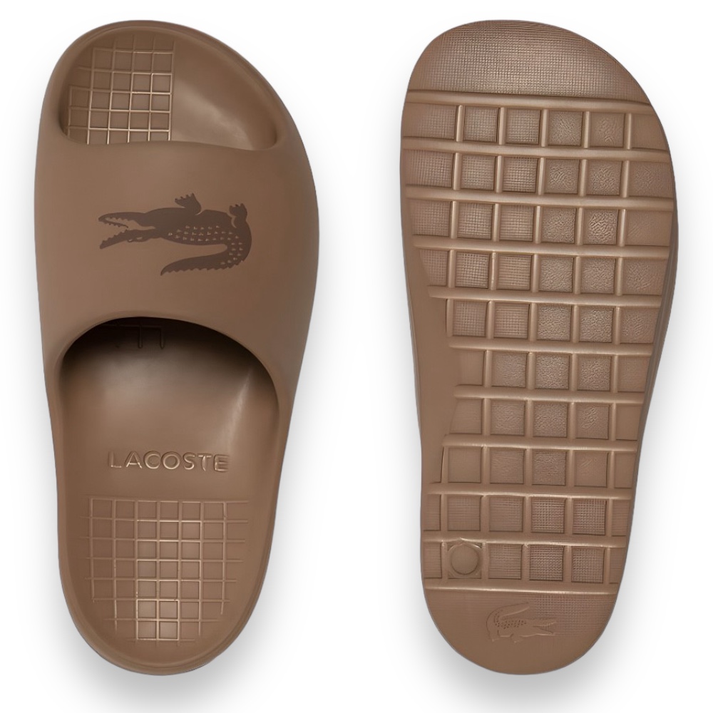 Foto 5 pulgar | Sandalia Lacoste Serve Slide Brown Dark Mujer 745cfa0028267