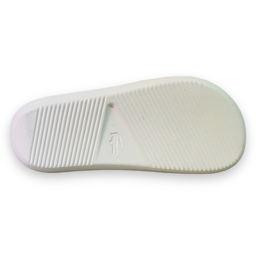 Foto 6 pulgar | Sandalia Lacoste Blanco Con Rosa Croc Slide Mujer 737cfa0005149