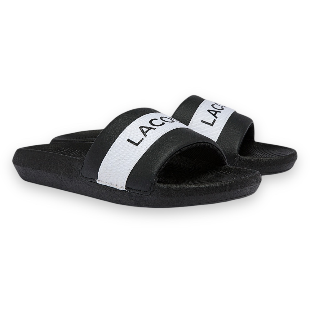 Foto 3 pulgar | Sandalia Lacoste Negro Con Blanco Logo ''lacoste Letters'' Mujer 741cfa0011312