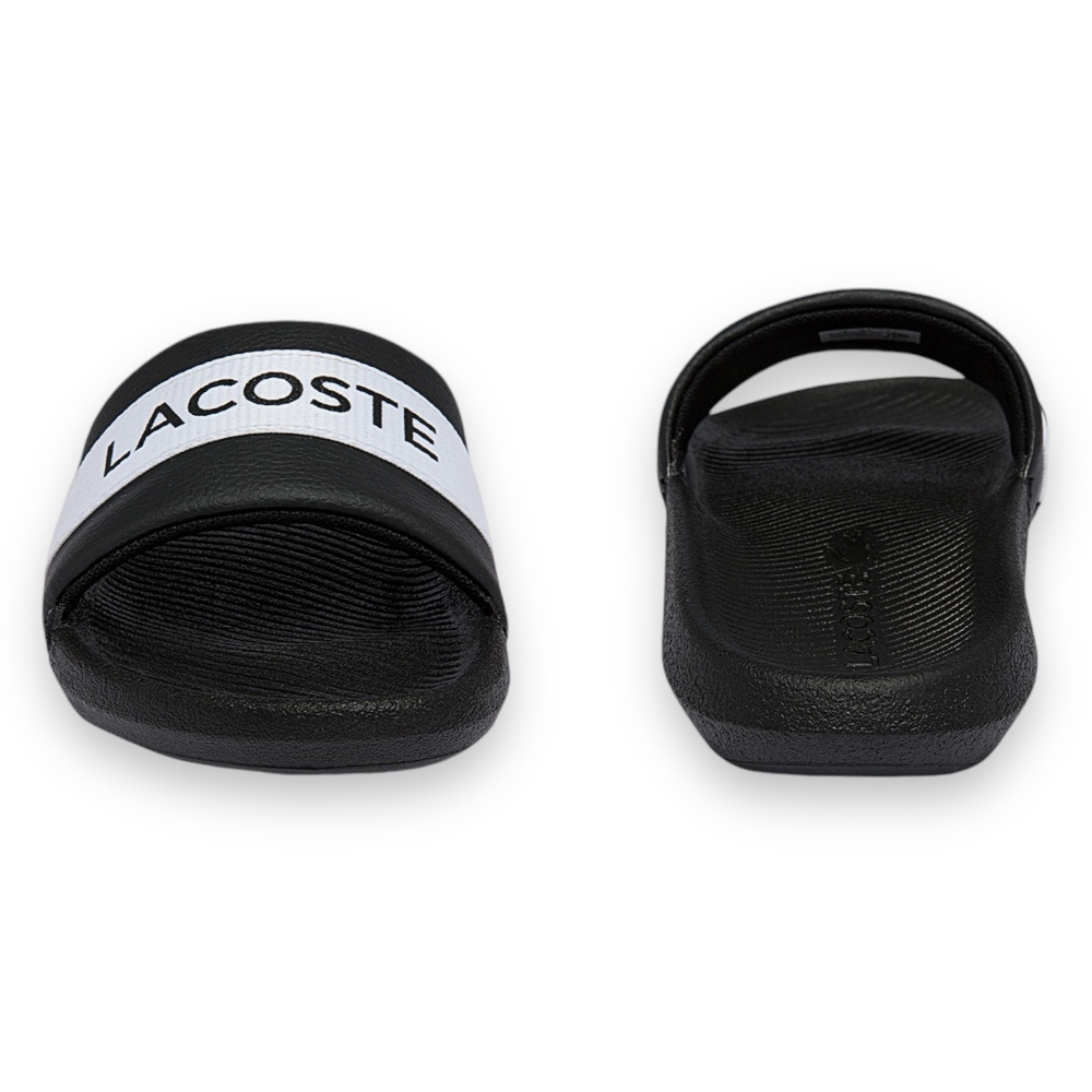 Foto 6 pulgar | Sandalia Lacoste Negro Con Blanco Logo ''lacoste Letters'' Mujer 741cfa0011312