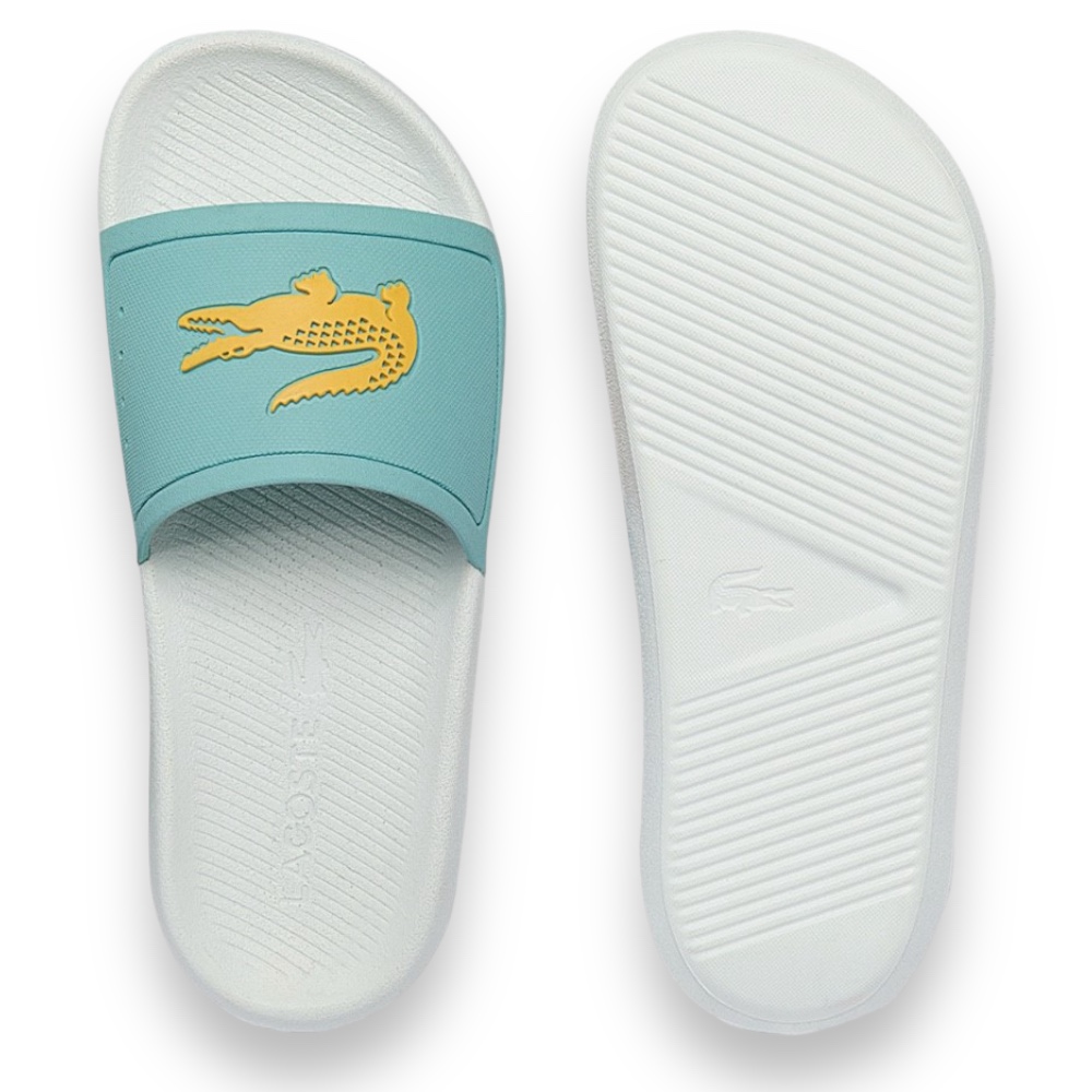 Foto 5 pulgar | Sandalia Lacoste Croc Slide Blanco Con Verde Turquesa Y Amarillo Mujer 43cfa0041mx_9a4