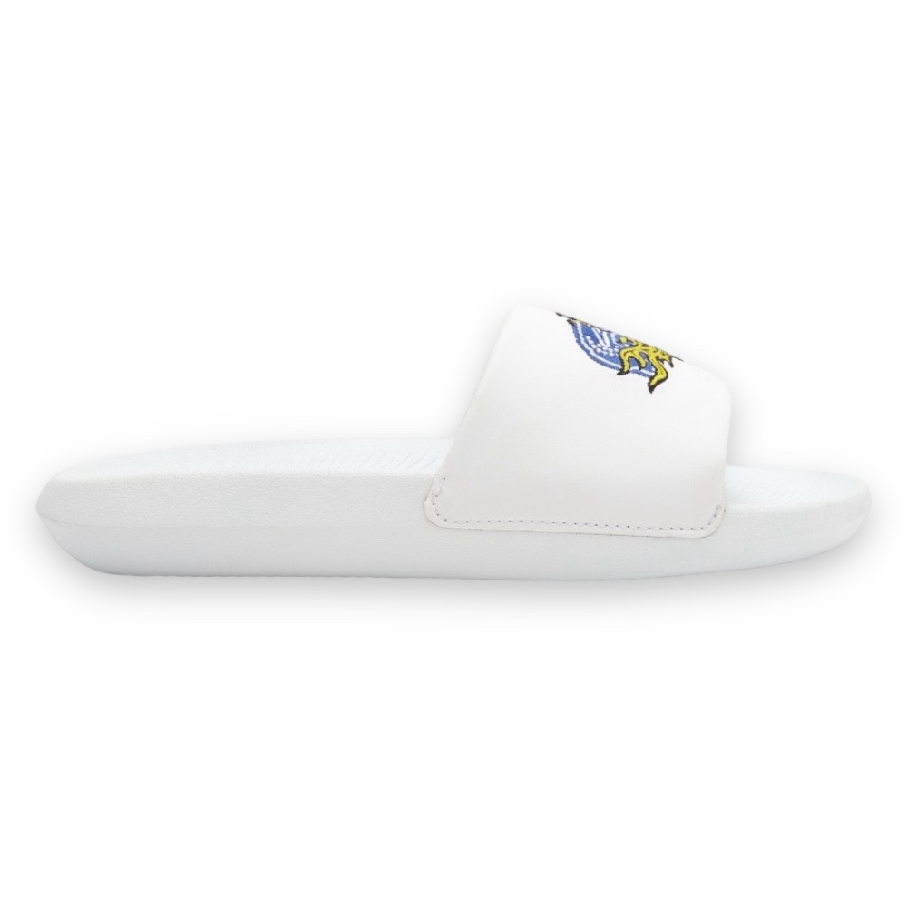 Sandalia Lacoste Croco Slide Blanca Con Logo L Para Mujer 744cfa0007082