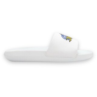 Foto 1 | Sandalia Lacoste Croco Slide Blanca Con Logo L Para Mujer 744cfa0007082