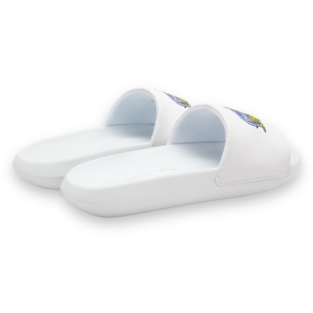 Foto 3 | Sandalia Lacoste Croco Slide Blanca Con Logo L Para Mujer 744cfa0007082