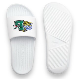 Foto 4 | Sandalia Lacoste Croco Slide Blanca Con Logo L Para Mujer 744cfa0007082