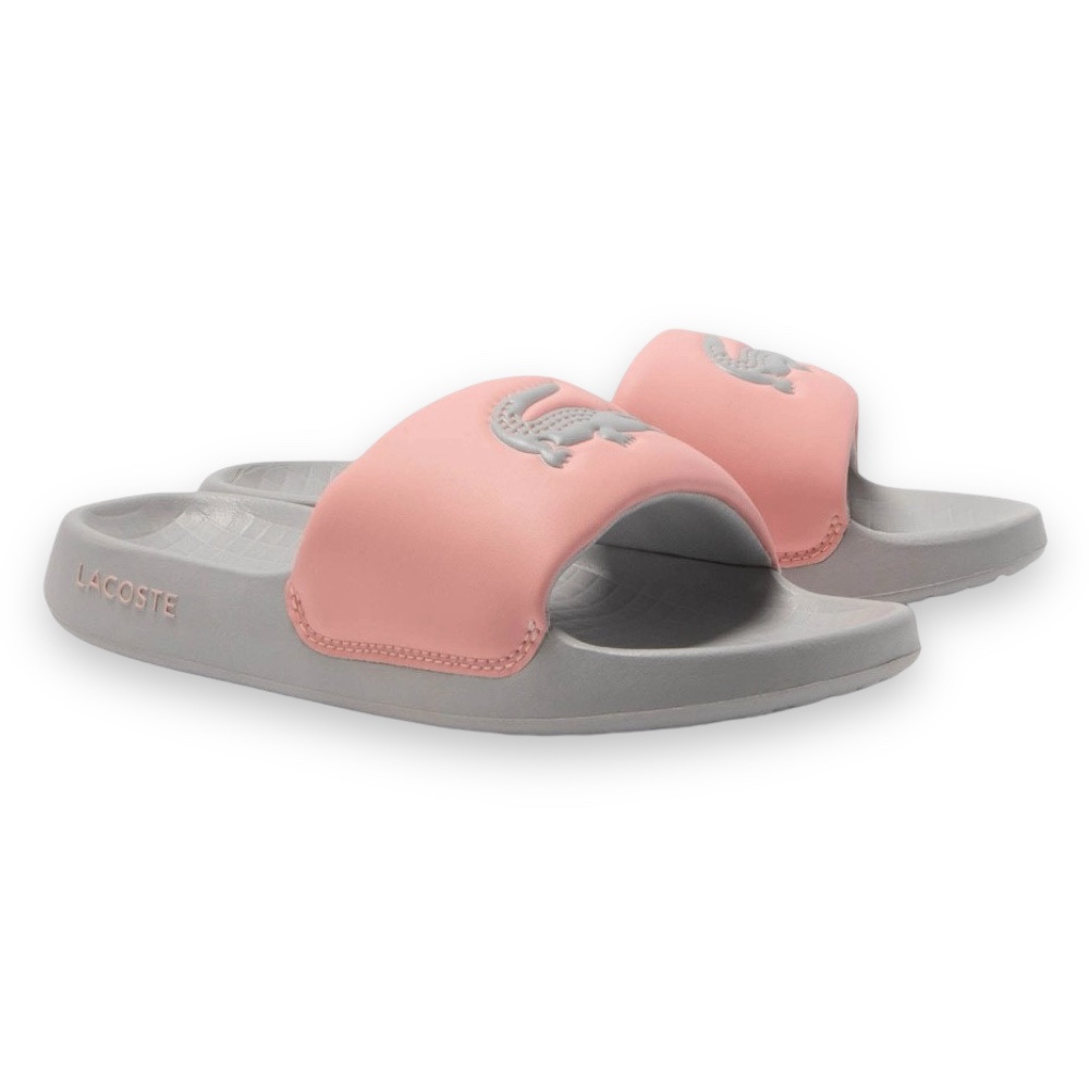 Foto 3 pulgar | Sandalia Lacoste Serve Slide Gris Con Rosa Mujer 746cfa002616c