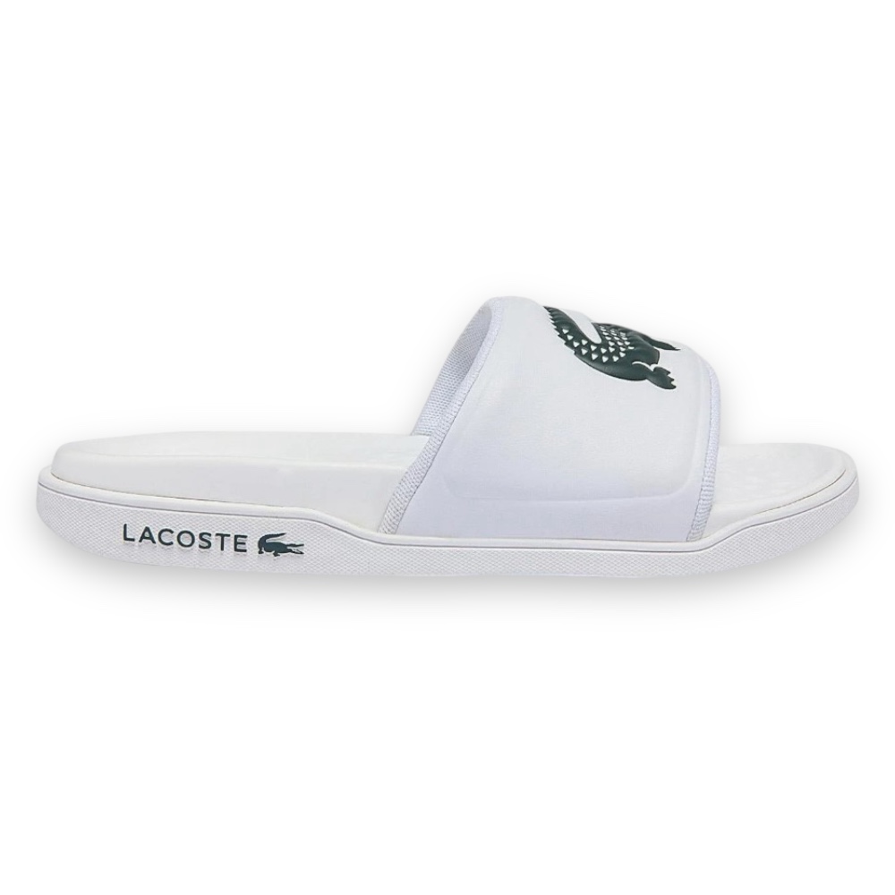 Sandalia Lacoste Croco Dualiste Blanca Con Verde Oscuro De Descanso Mujer 743cfa00401r5