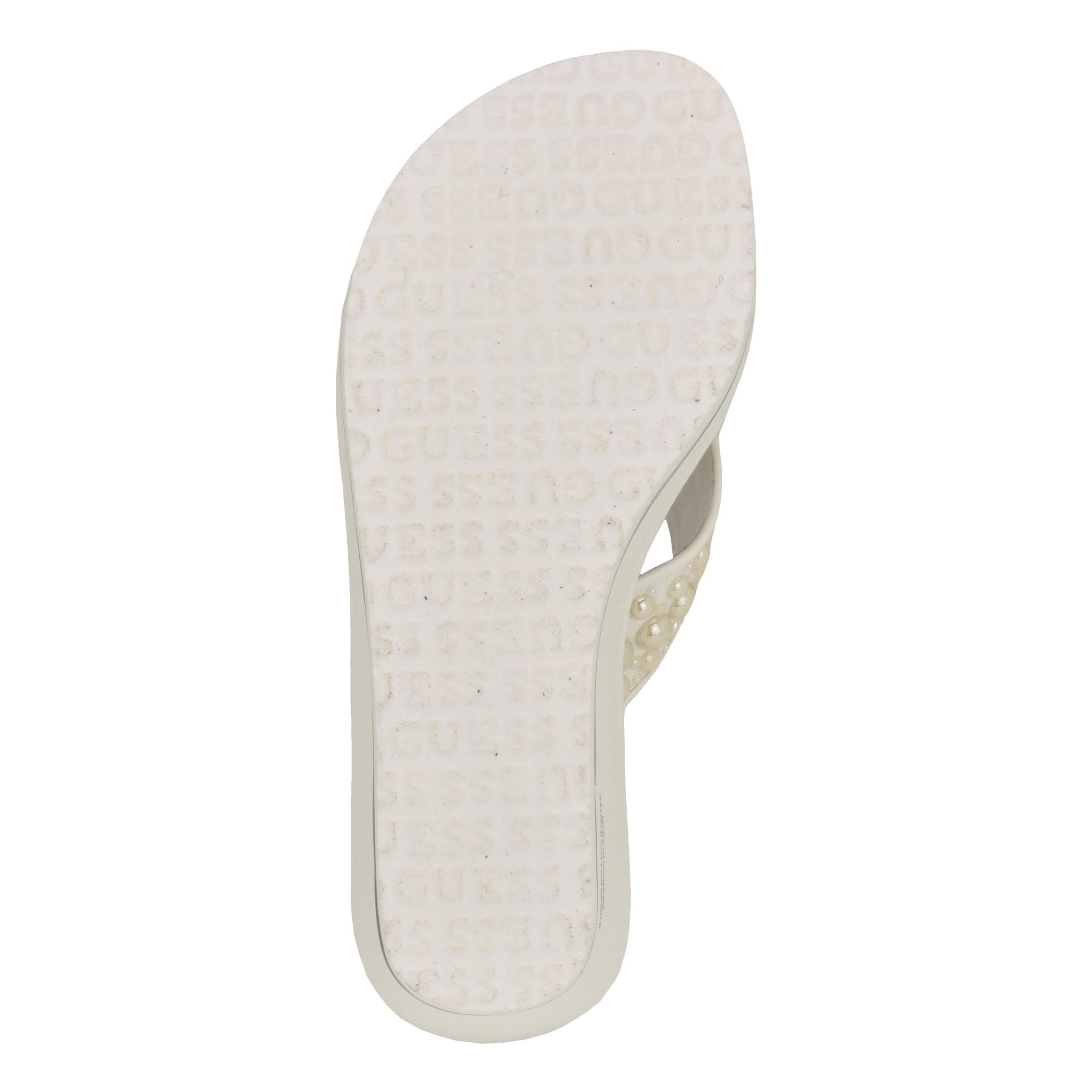 Foto 5 pulgar | Sandalia Con Cuña Guess Silus Para Mujer, Color Blanco Con Tacón De 7,5 Cm - Venta Internacional.