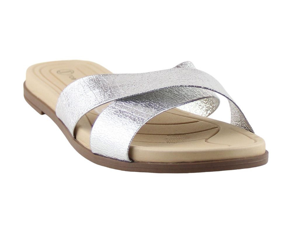 Foto 2 pulgar | Sandalia Para Mujer Lob Footwear Metalizado Comfy Plata 86804728